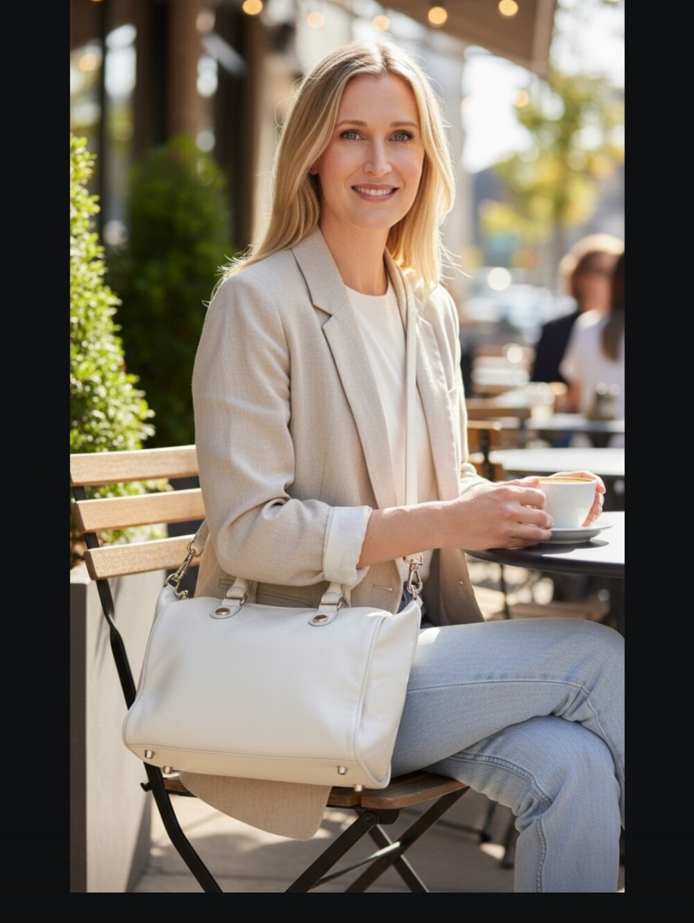Onna Ehrlich Off White/Cream Pebbled Leather Purse